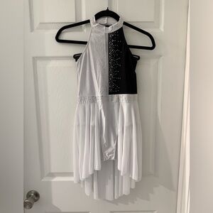 Elegant Black and White Dance Costume
